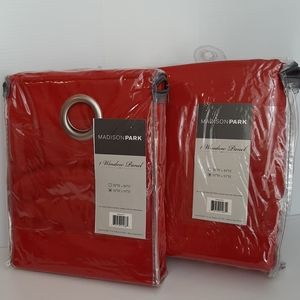 2 *Madison Park 50" x 95" Red Curtain Panels Polyester  (2 panels)